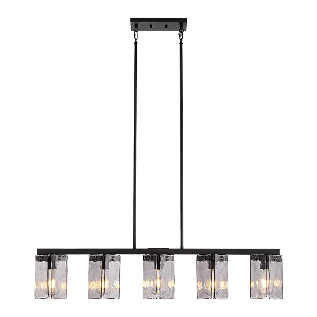 Lustre Linéaire Verre Fumé pour Salle à Manger