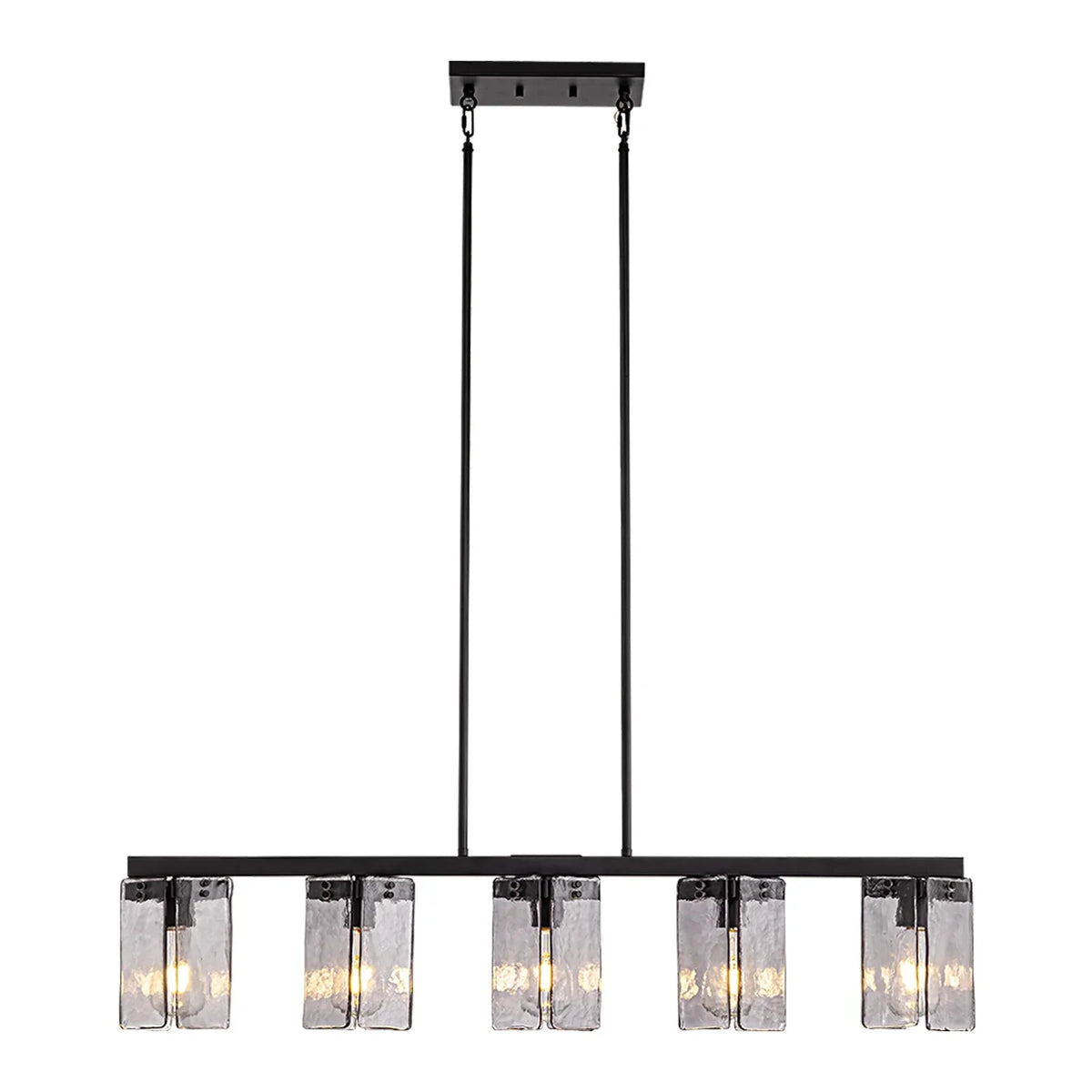 Lustre Linéaire Verre Fumé pour Salle à Manger