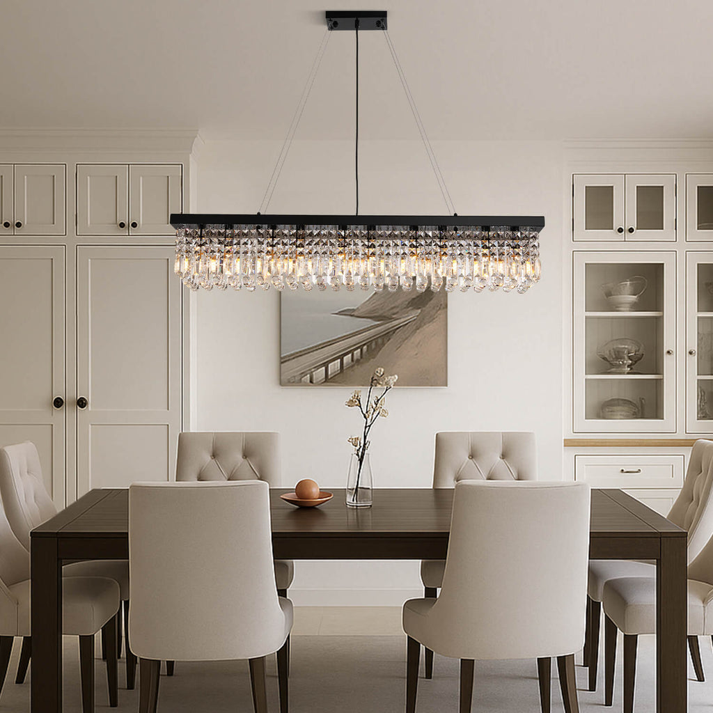 Lustre Rectangulaire Cristal Salle à Manger