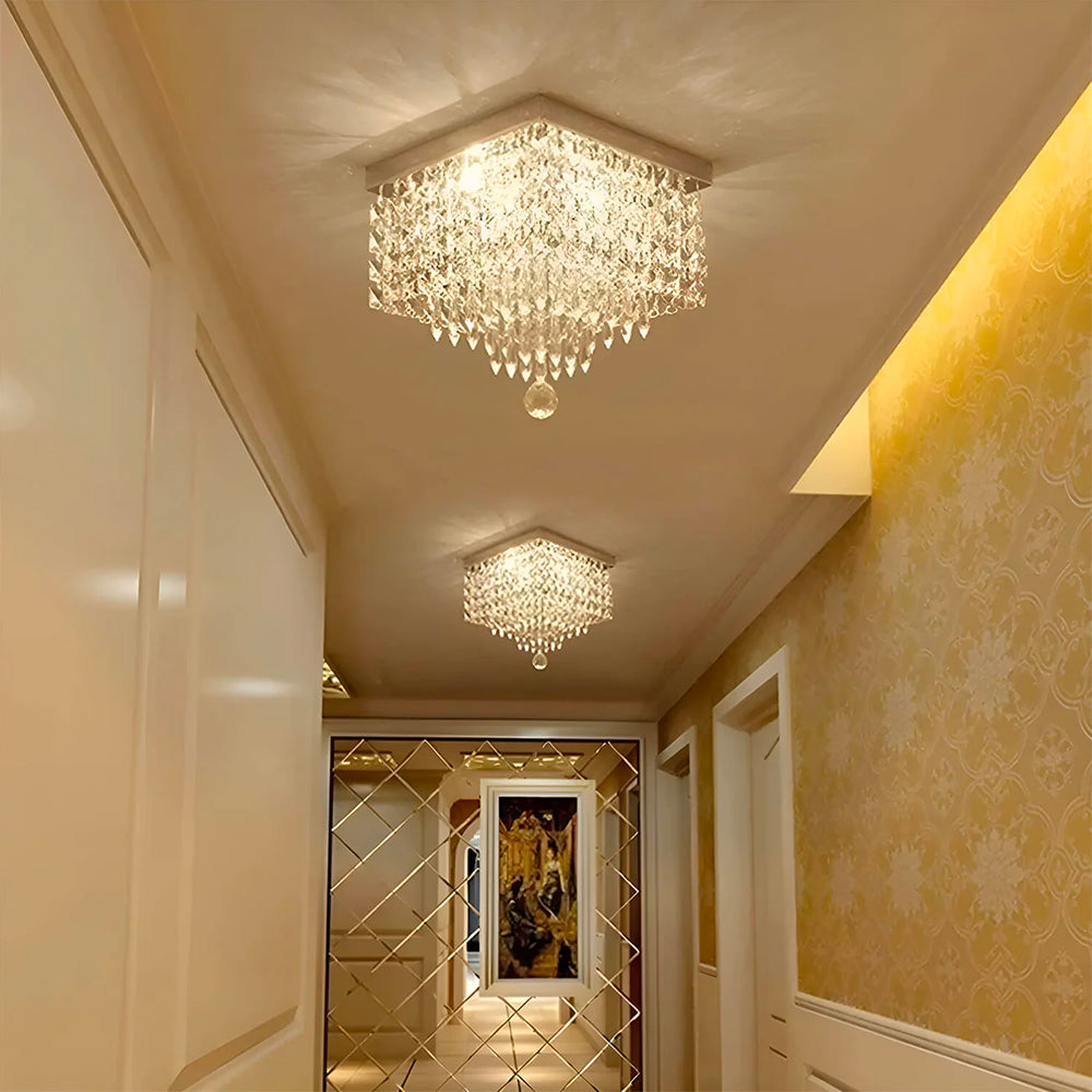 Plafonnier Carré Cristal Couloir