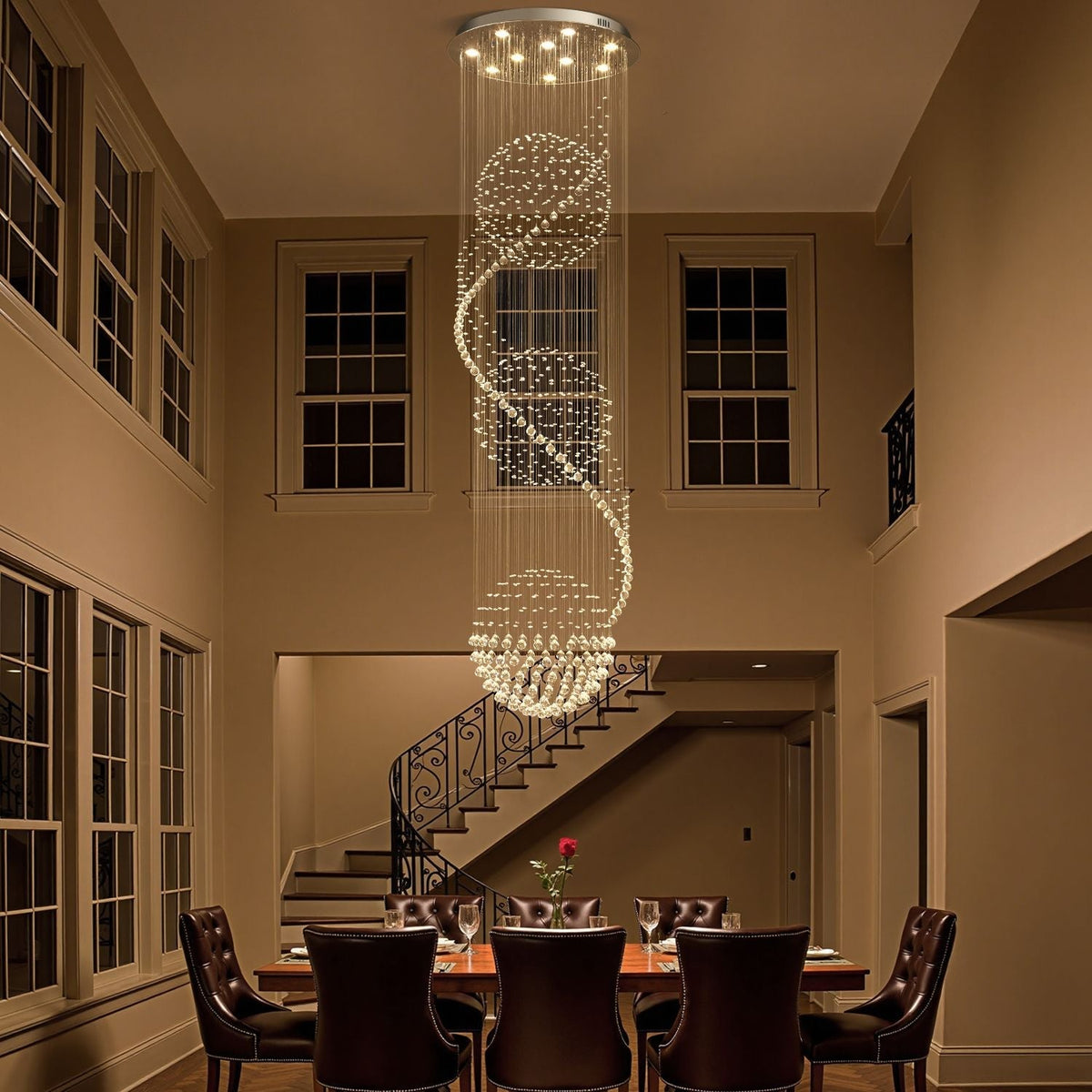 Lustre Spirale Cristal Entrée