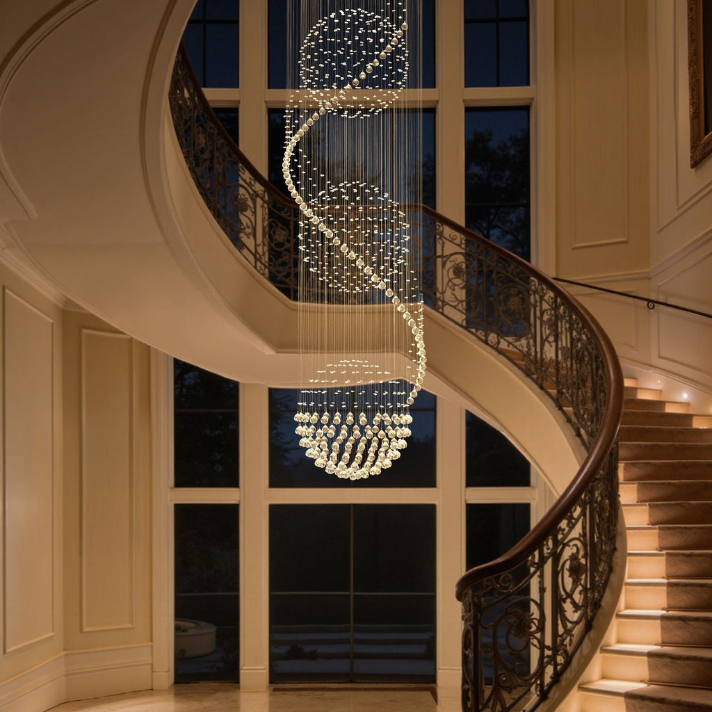 Lustre Spirale Cristal Entrée