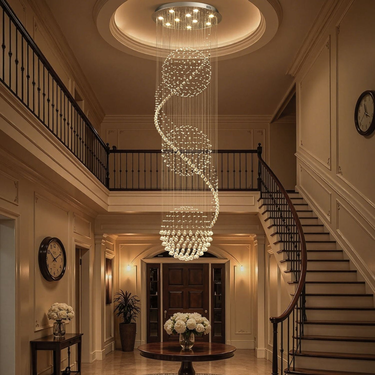 Lustre Spirale Cristal Entrée