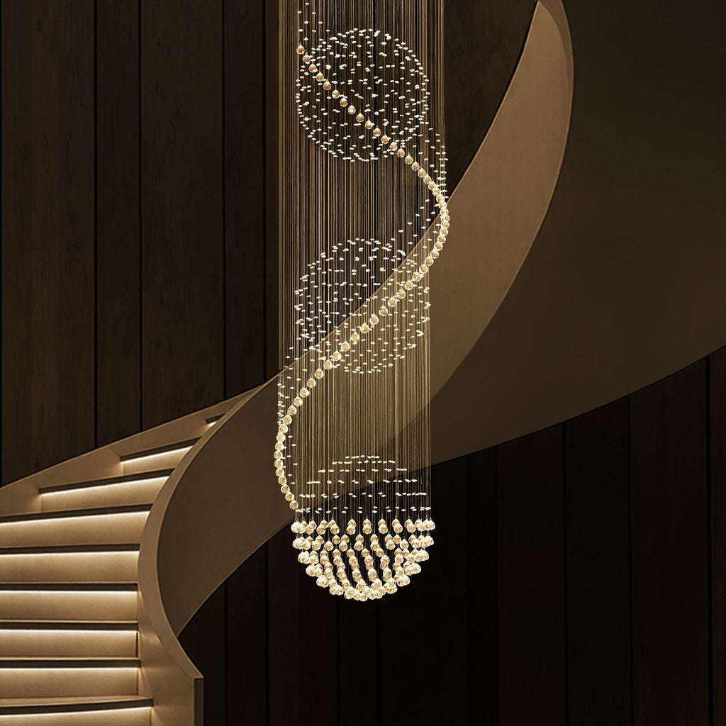 Lustre Spirale Cristal Entrée