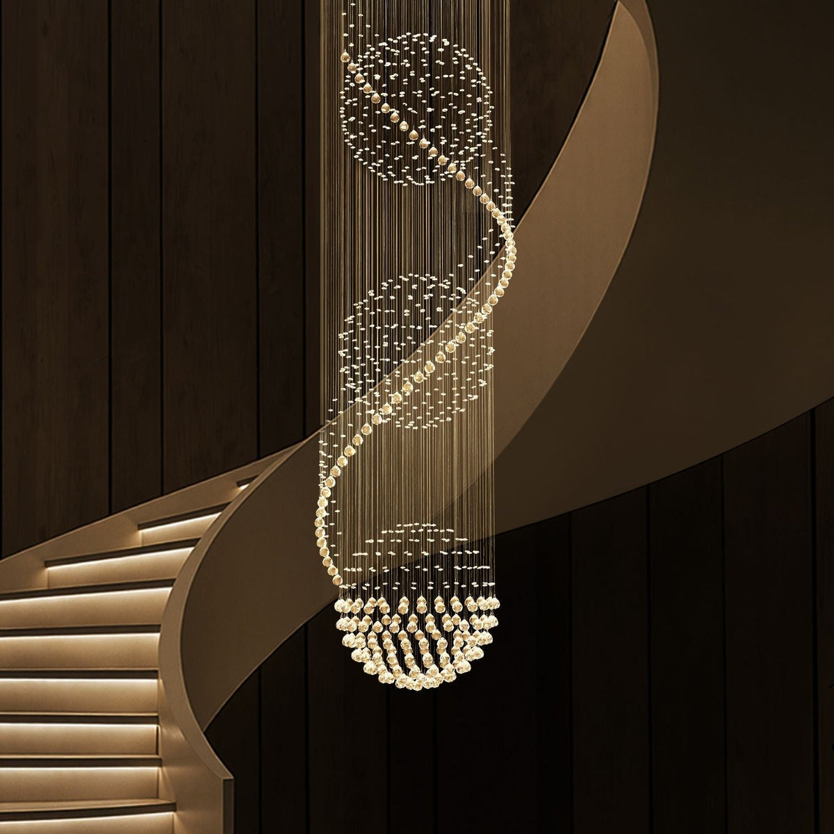 Lustre Spirale Cristal Entrée