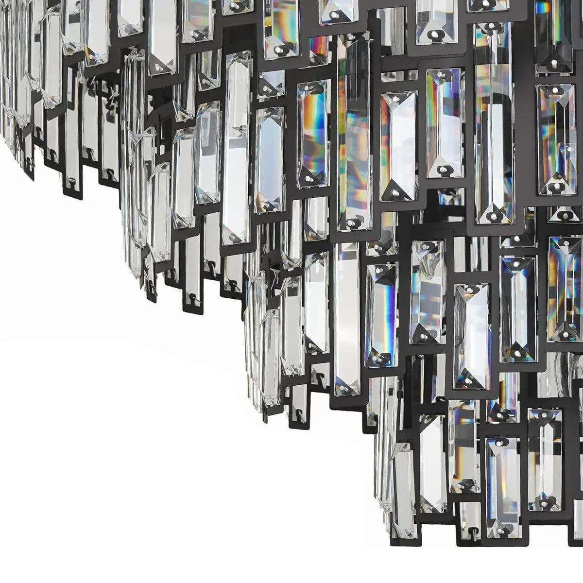 Lustre Cristal Noir K9 Rond pour Salle à Manger