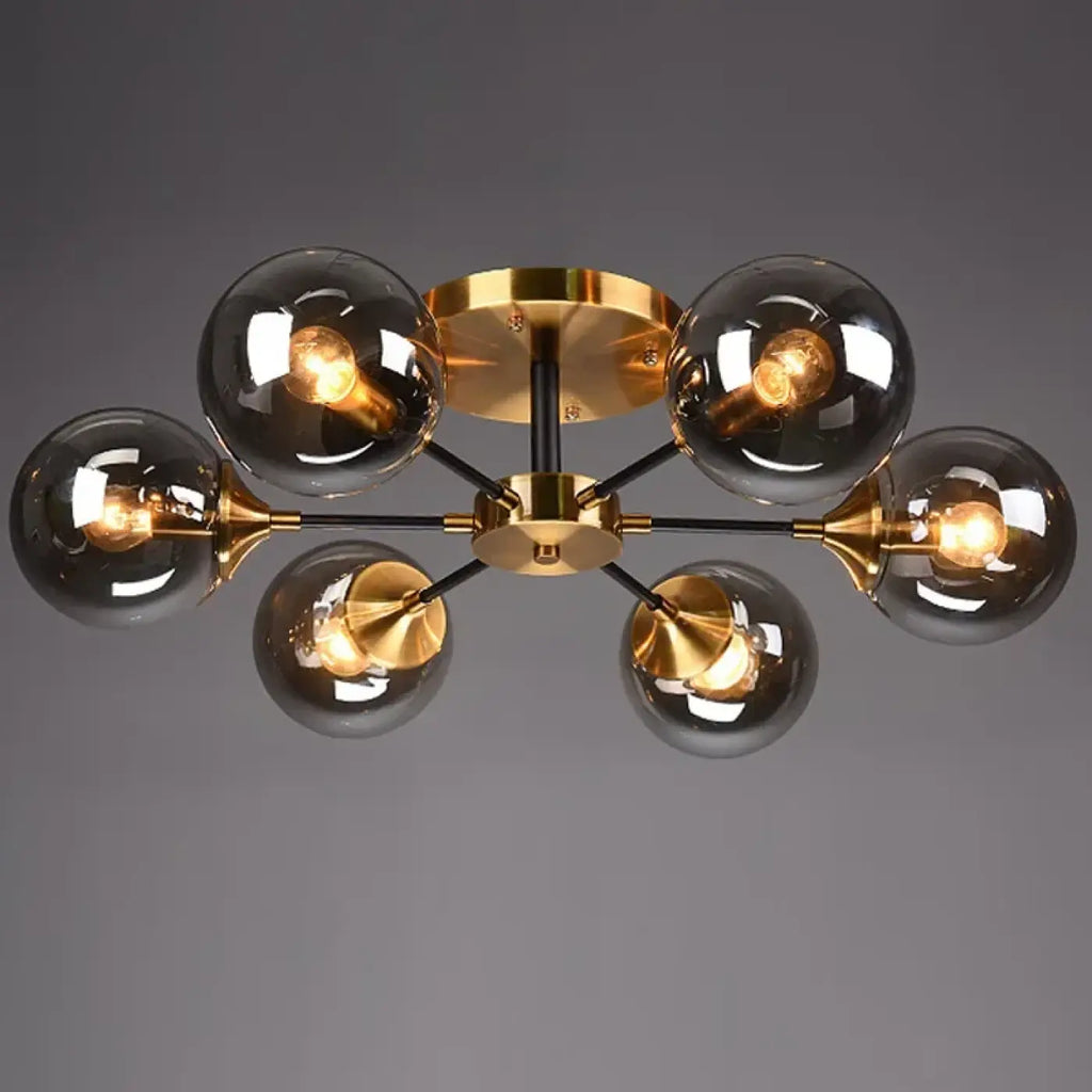 Plafonnier en Verre Ambré Style Vintage