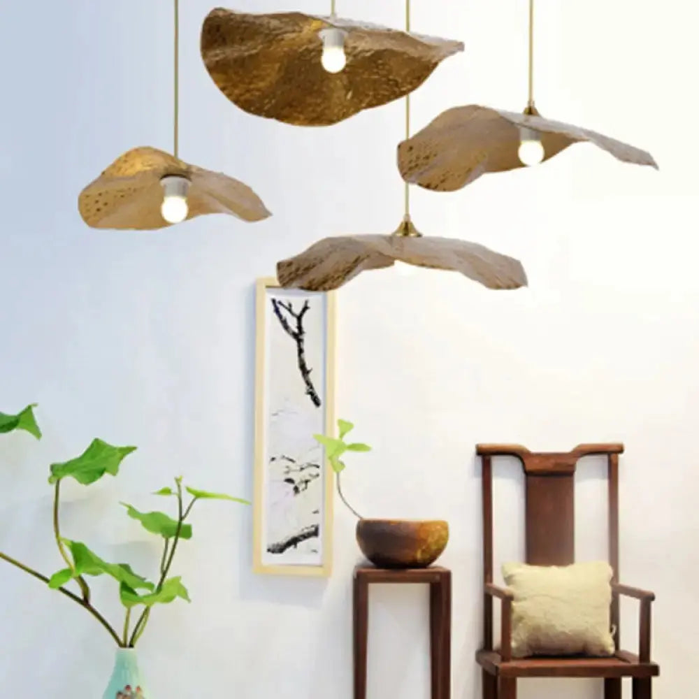 Lampe Suspendue Feuille de Lotus Cuivrée