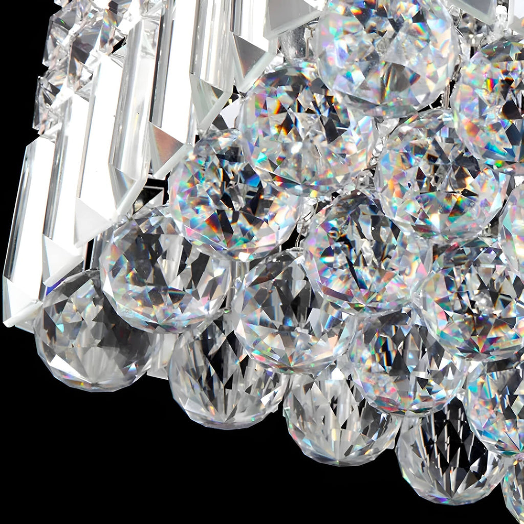 Lustre Rectangulaire Cristal Argenté 16 Lumières