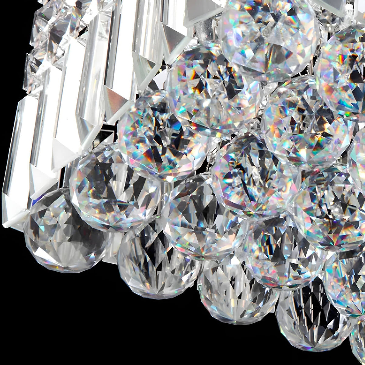 Lustre Rectangulaire Cristal Argenté 16 Lumières