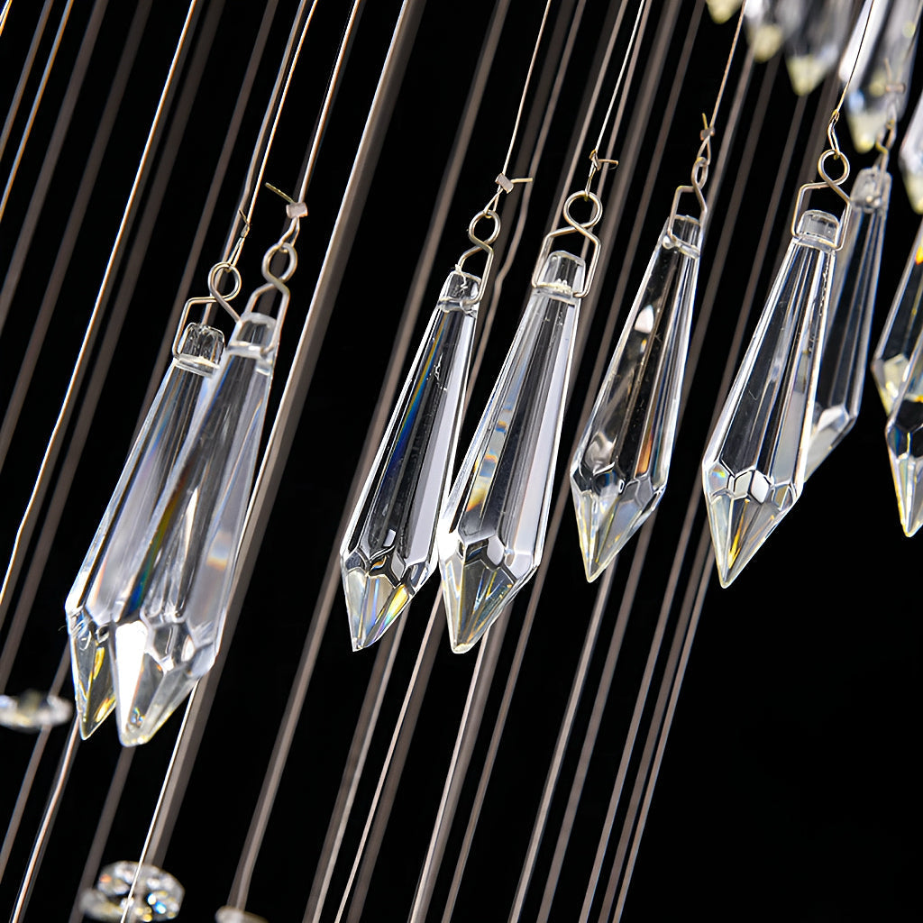 Lustre Spirale en Cristal K9 pour Escalier
