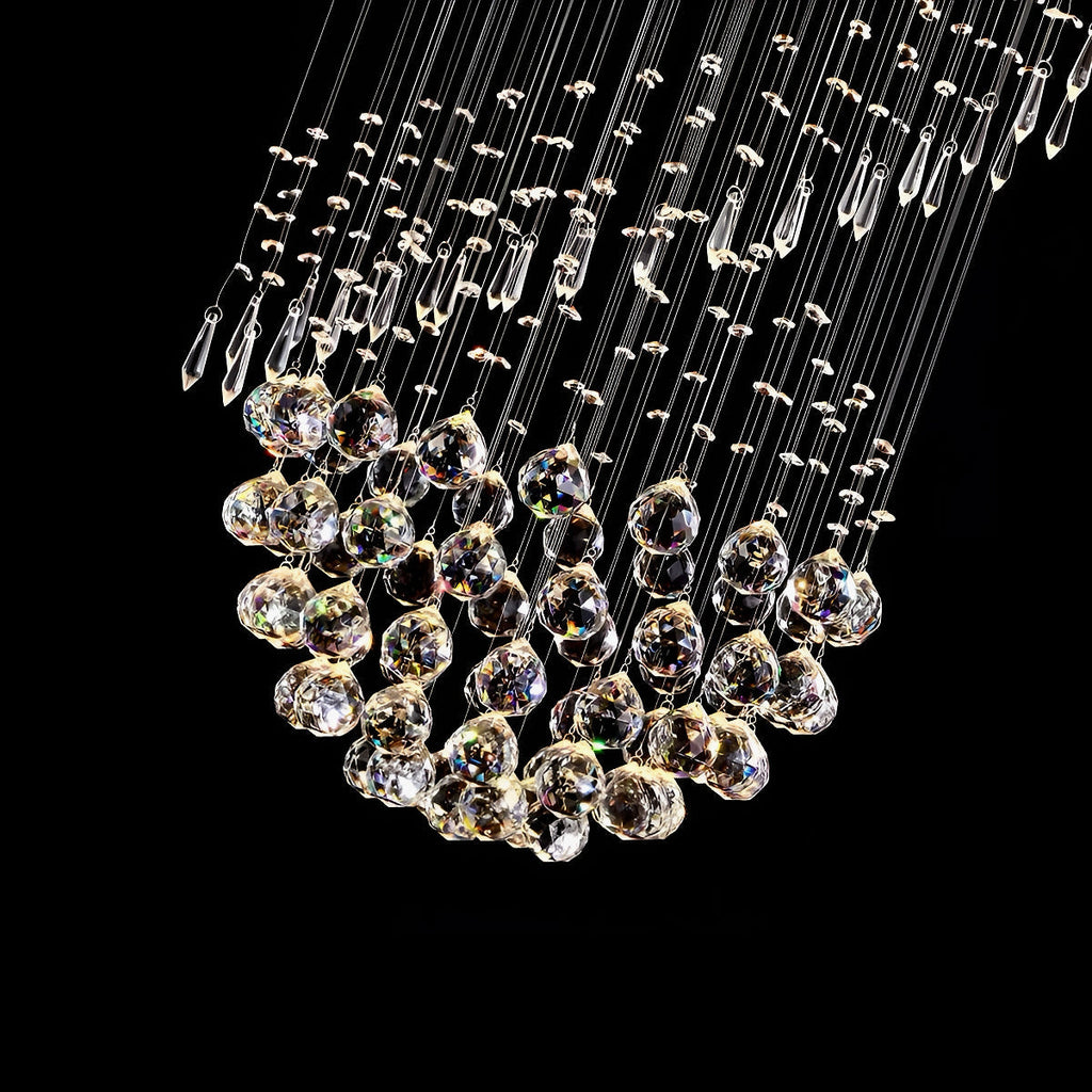Lustre Spirale en Cristal K9 pour Escalier