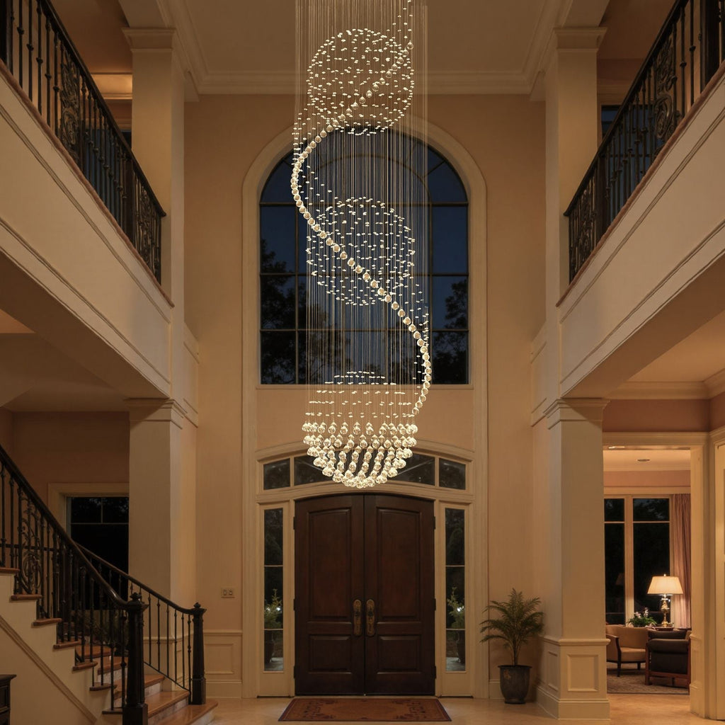 Lustre Spirale Cristal Entrée