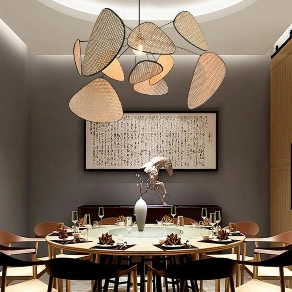 Lampe Suspendue en Cannage Forme Pétales