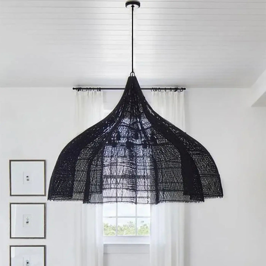 Lampe Suspendue XXL en Filet Bohème