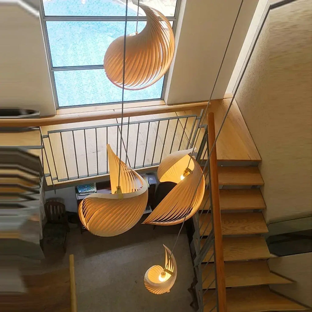 Lampe Suspendue Spirale Jaune Design