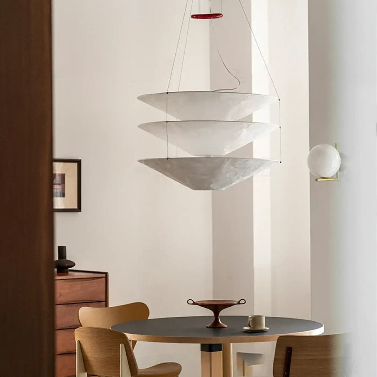 Lampe Suspendue avec Étagères Flottantes