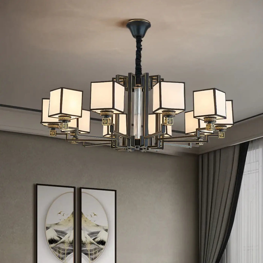 Lampe Suspendue Cubes Opalins pour Salle à Manger