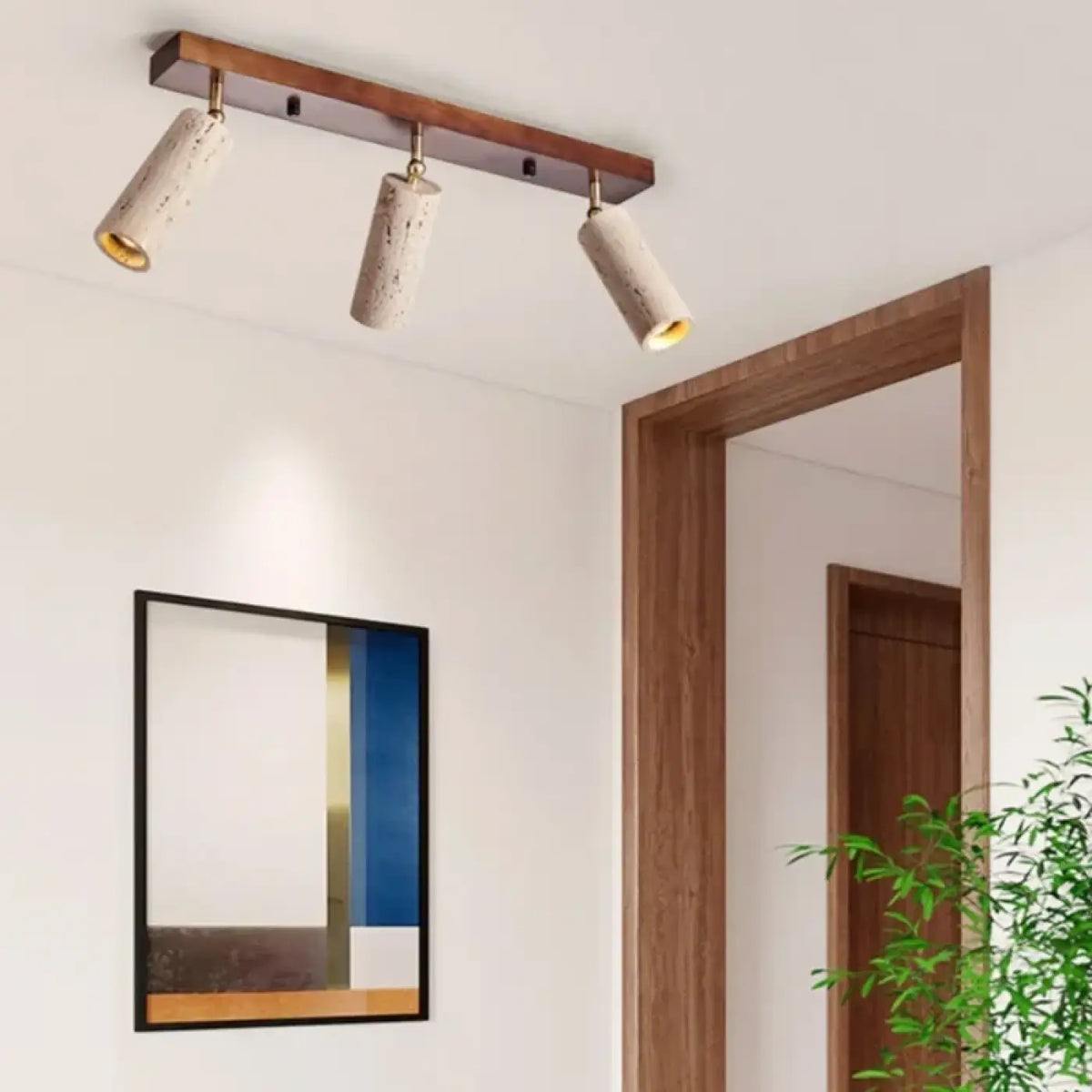 Lampe Suspendue Industrielle en Pierre et Métal