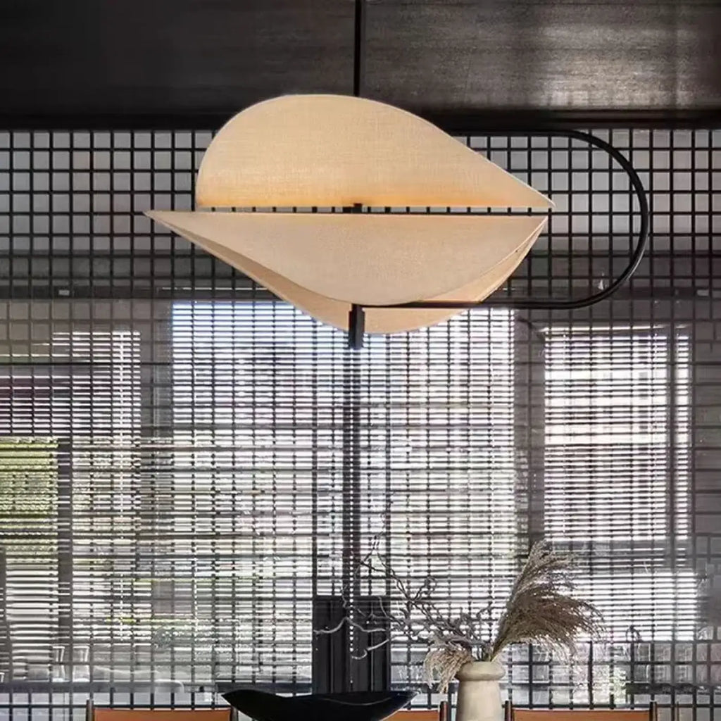 Lampe Suspendue Design en Tissu Beige