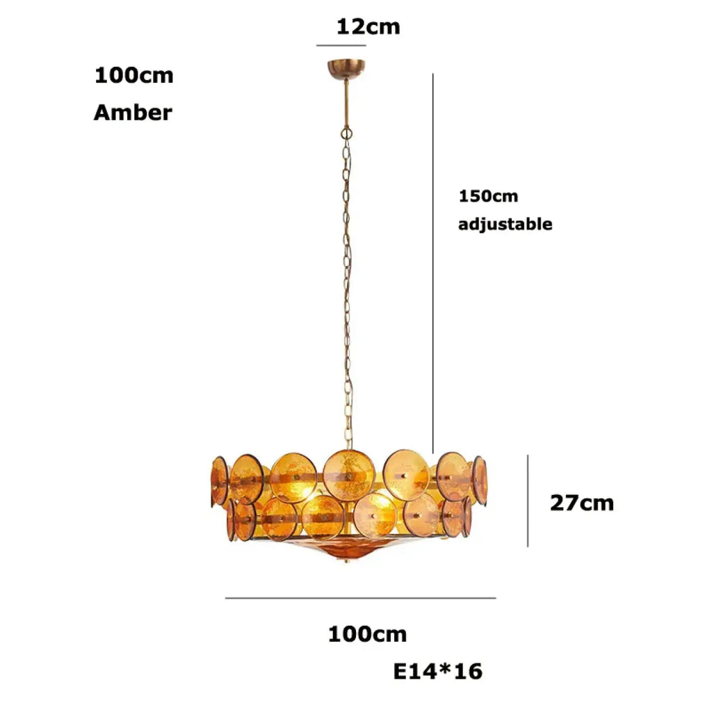 Lampe Suspendue Rétro à Disques de Verre