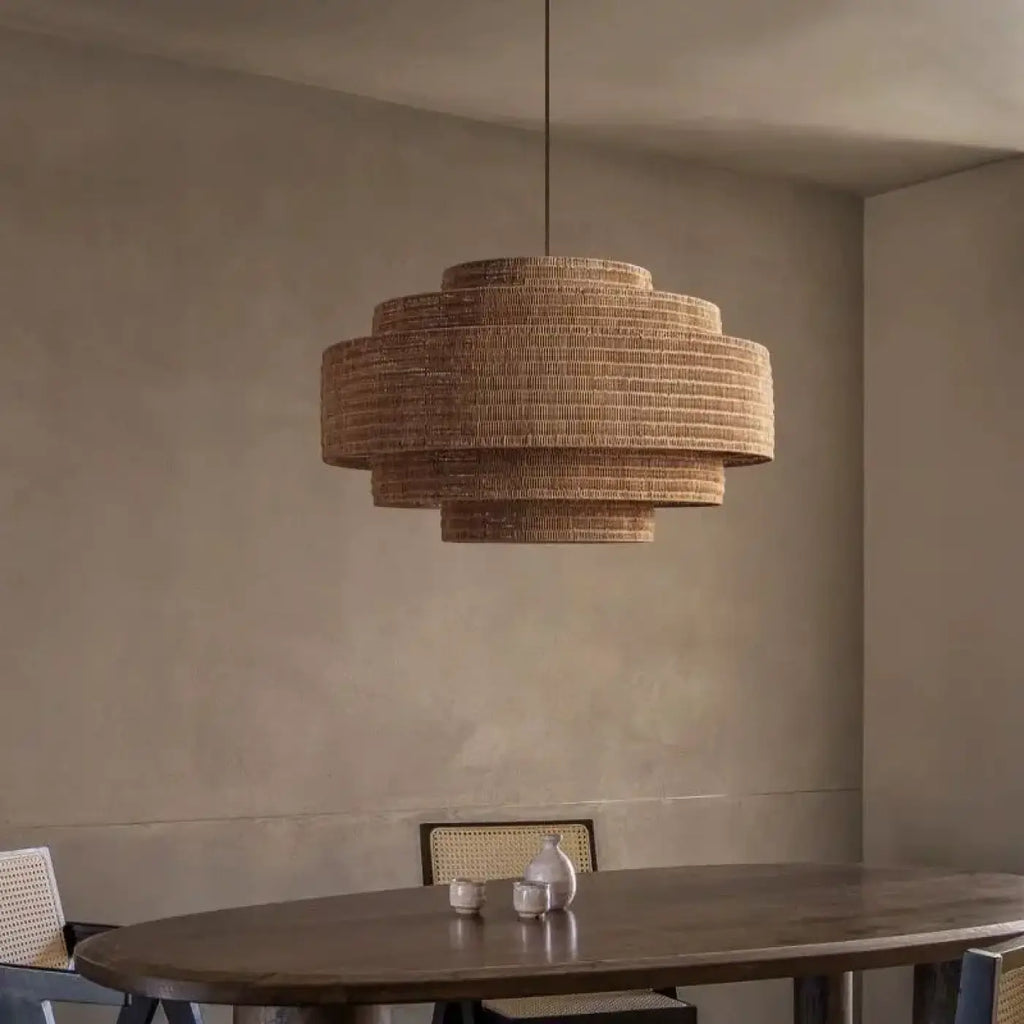 Lampe Suspendue en Fibres Naturelles Bohème