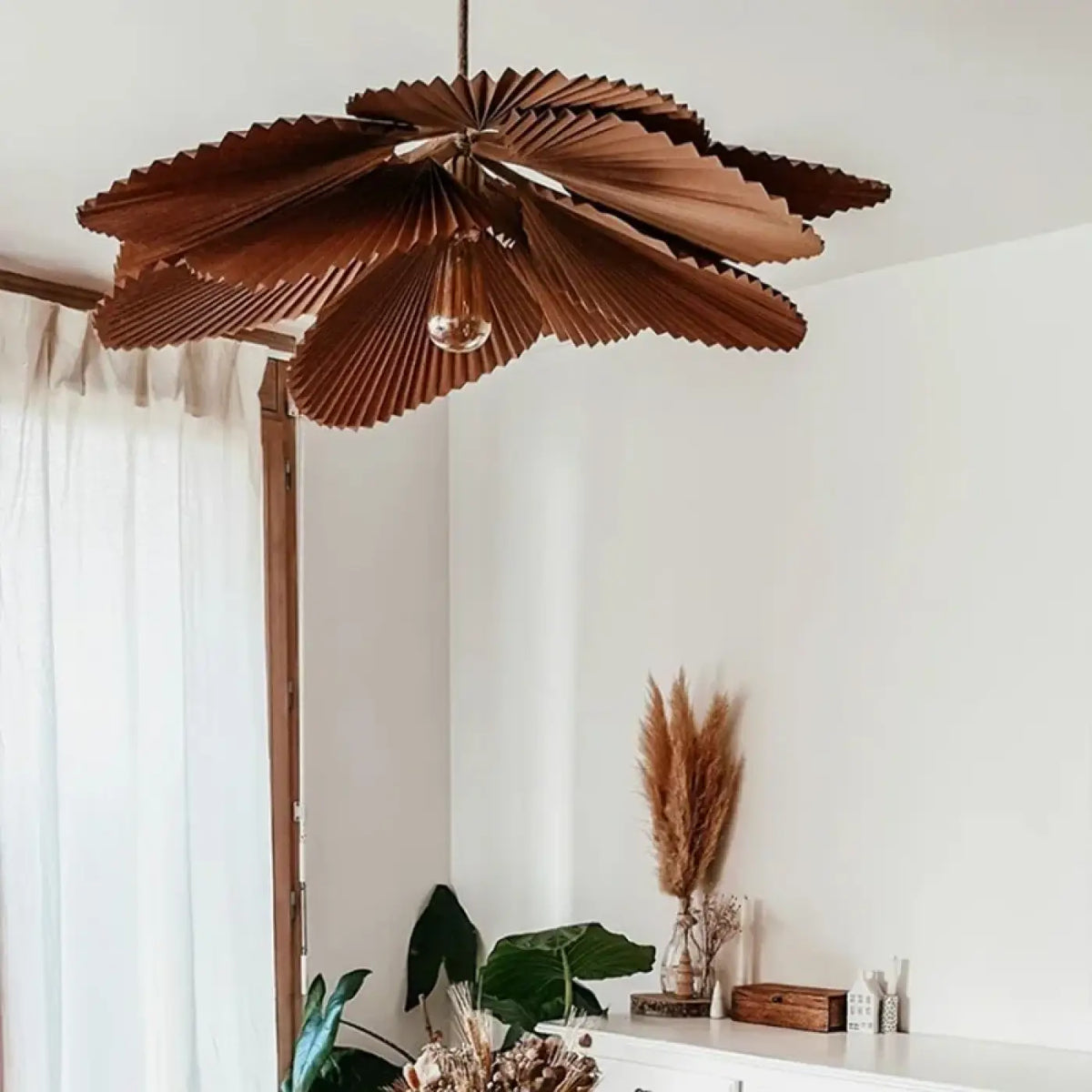 Lampe Suspendue Fleur à Pétales Plissés