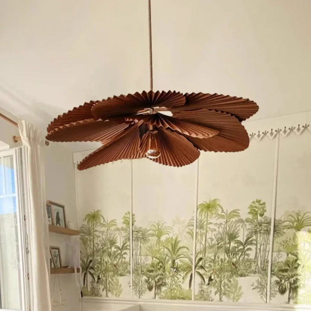 Lampe Suspendue en Papier Marron Bohème Chic