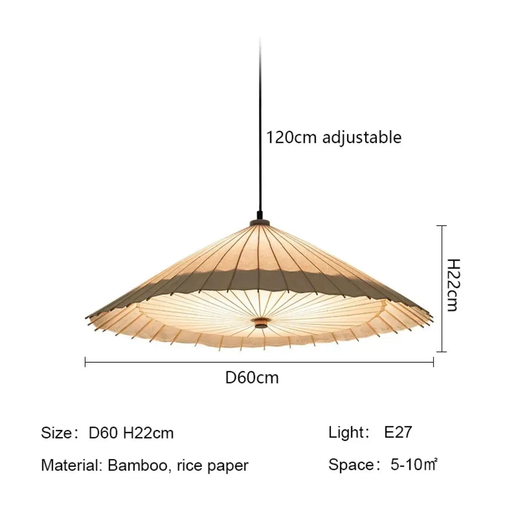 Lampe Suspendue Japonaise en Papier Naturel