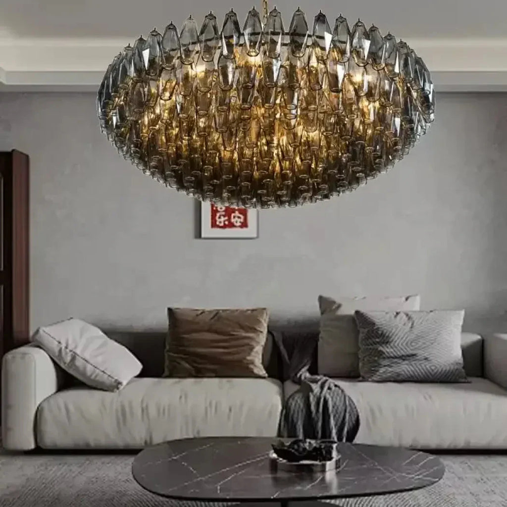 Suspension en Verre Sculpté pour Intérieur Moderne
