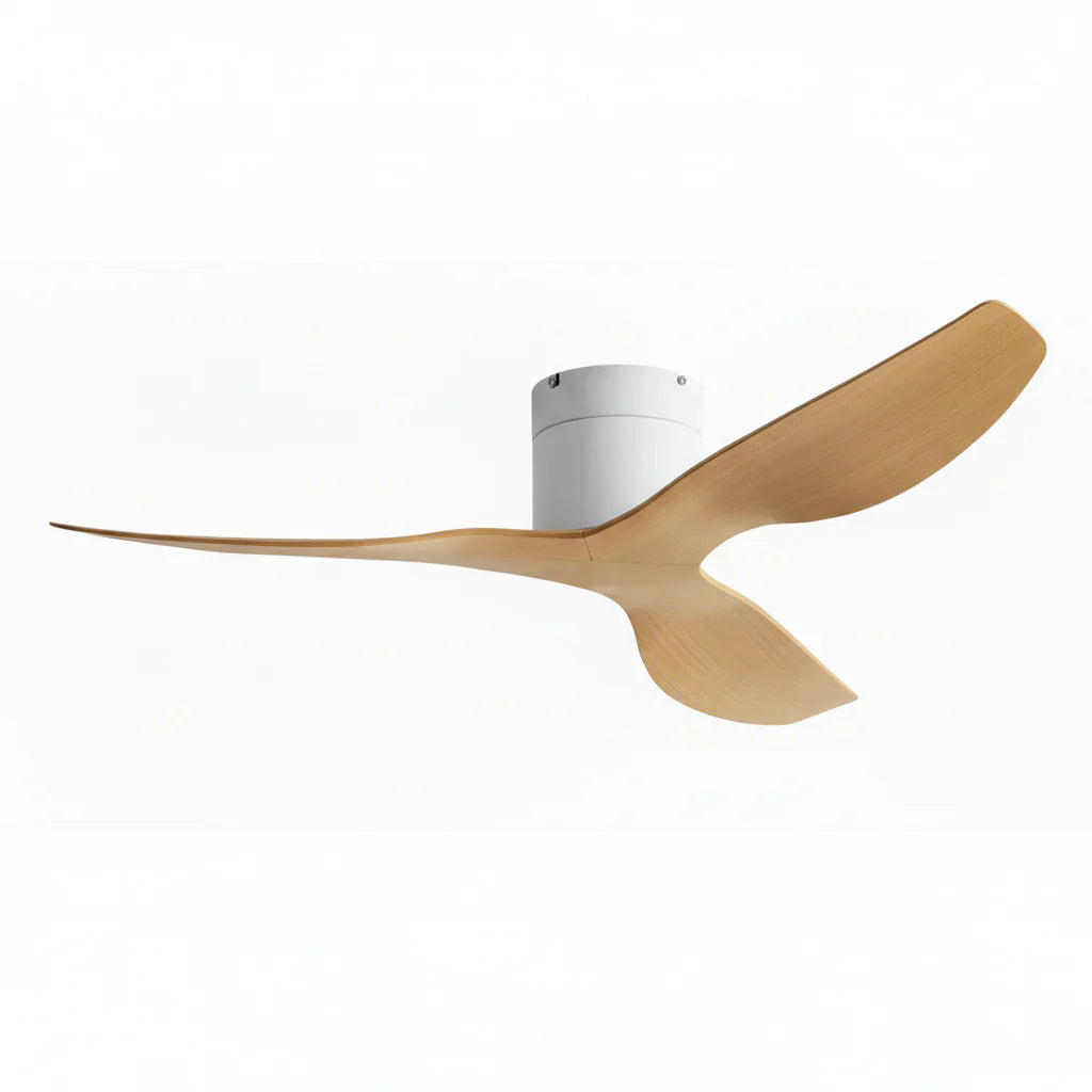 Ventilateur de Plafond Silencieux Design Plat Bois Clair