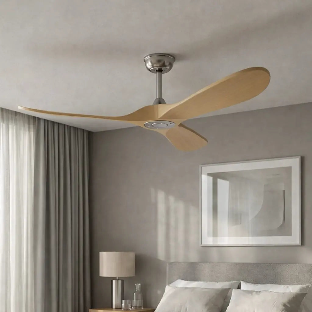 Ventilateur de Plafond Silencieux Bois Clair Vintage