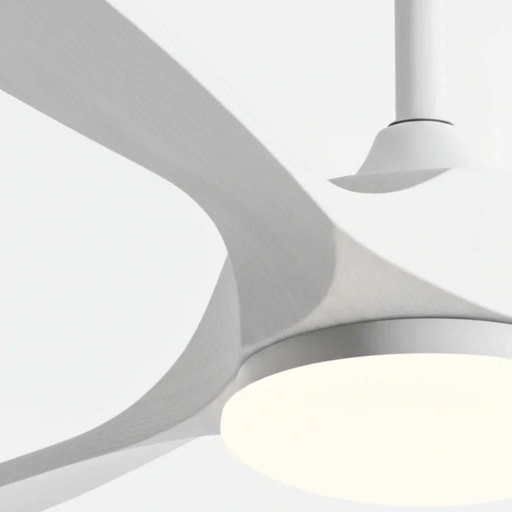 Ventilateur de Plafond Silencieux Bois Blanc LED