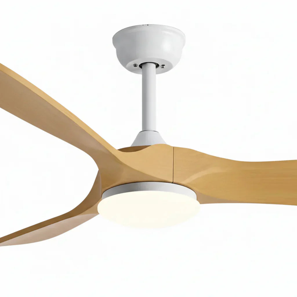 Ventilateur de Plafond Silencieux Bois Naturel Vintage LED