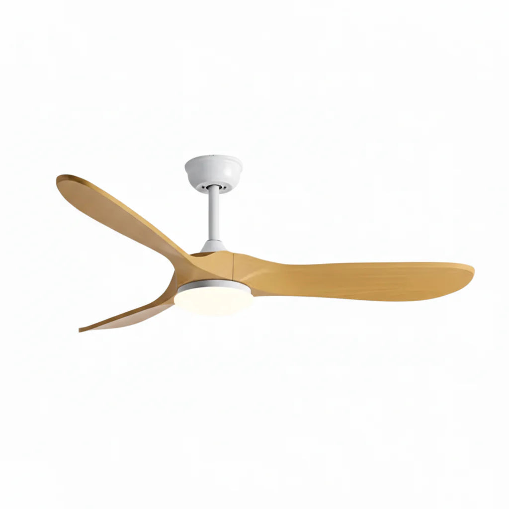 Ventilateur de Plafond Silencieux Bois Naturel Vintage LED